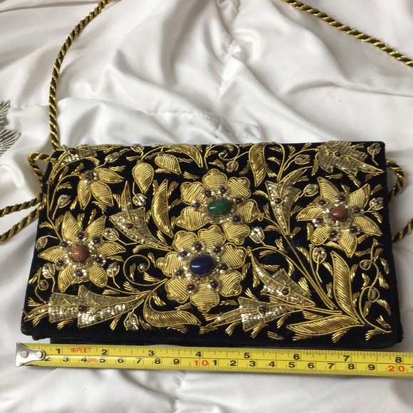 🖤Vtg Handmade bag with gemstones - Picture 16 of 17